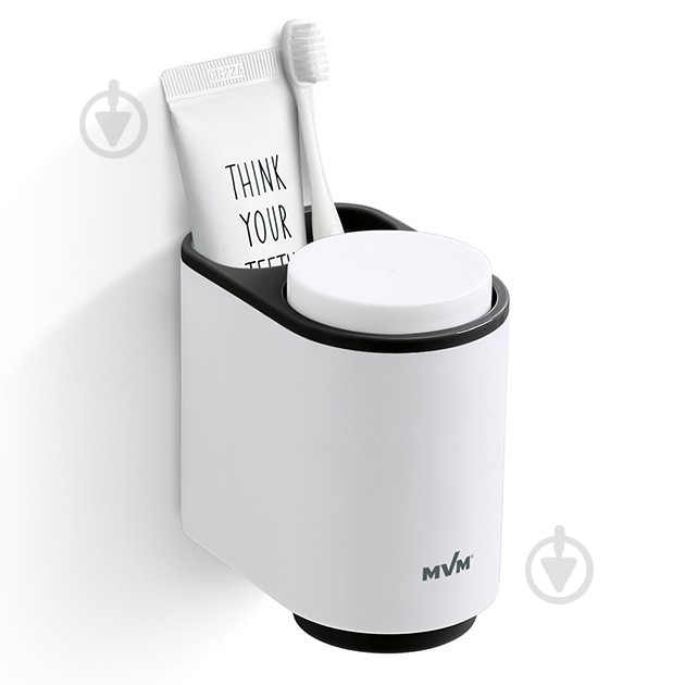 Стакан для зубных щеток MVM BP-20 white/black - фото 1