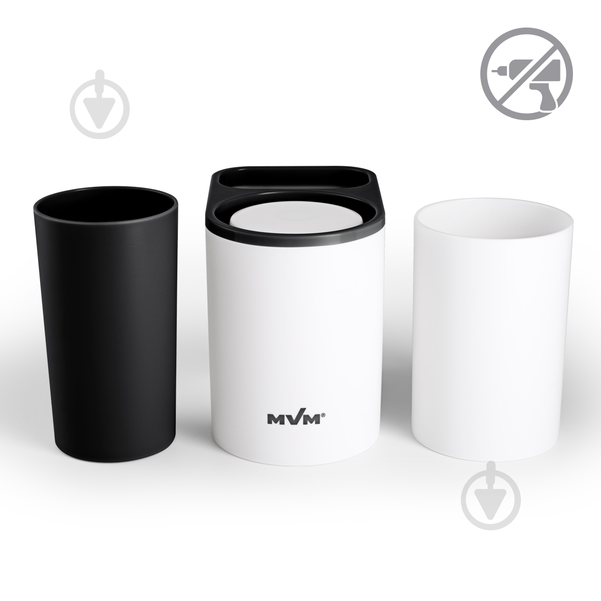 Стакан для зубных щеток MVM BP-20 white/black - фото 3