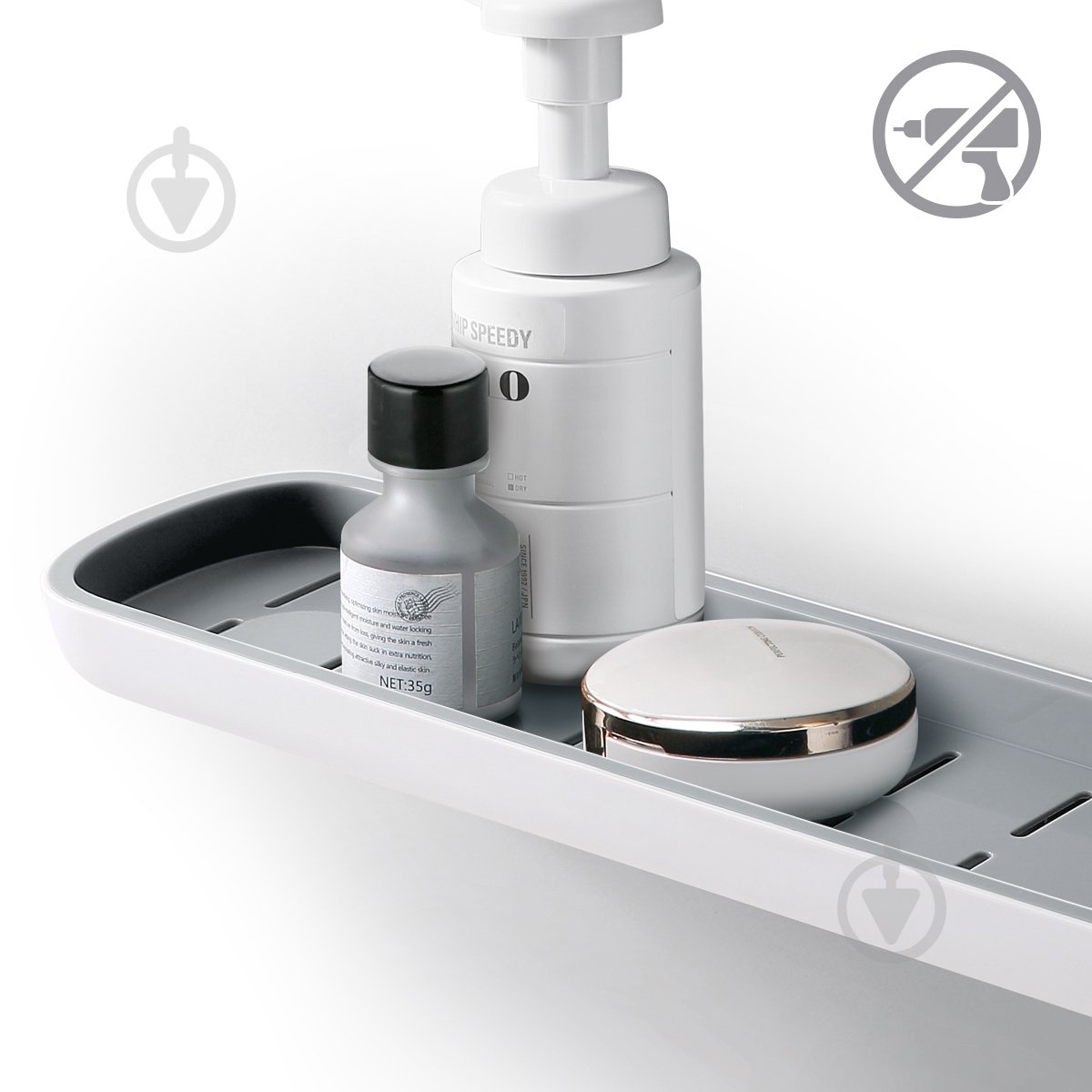 Полка для ванной MVM ВР-18 белый/серый - фото 3