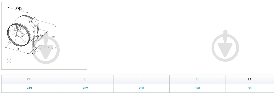 Вентилятор осевой Вентс ОВП 4Е 250 - фото 2 Вентилятор осевой Вентс ОВП 4Е 250 - фото 2