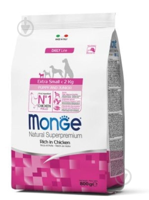 Корм для малых пород Monge Extra Small Puppy, 800 г (кролик, рис) 800 г - фото 1