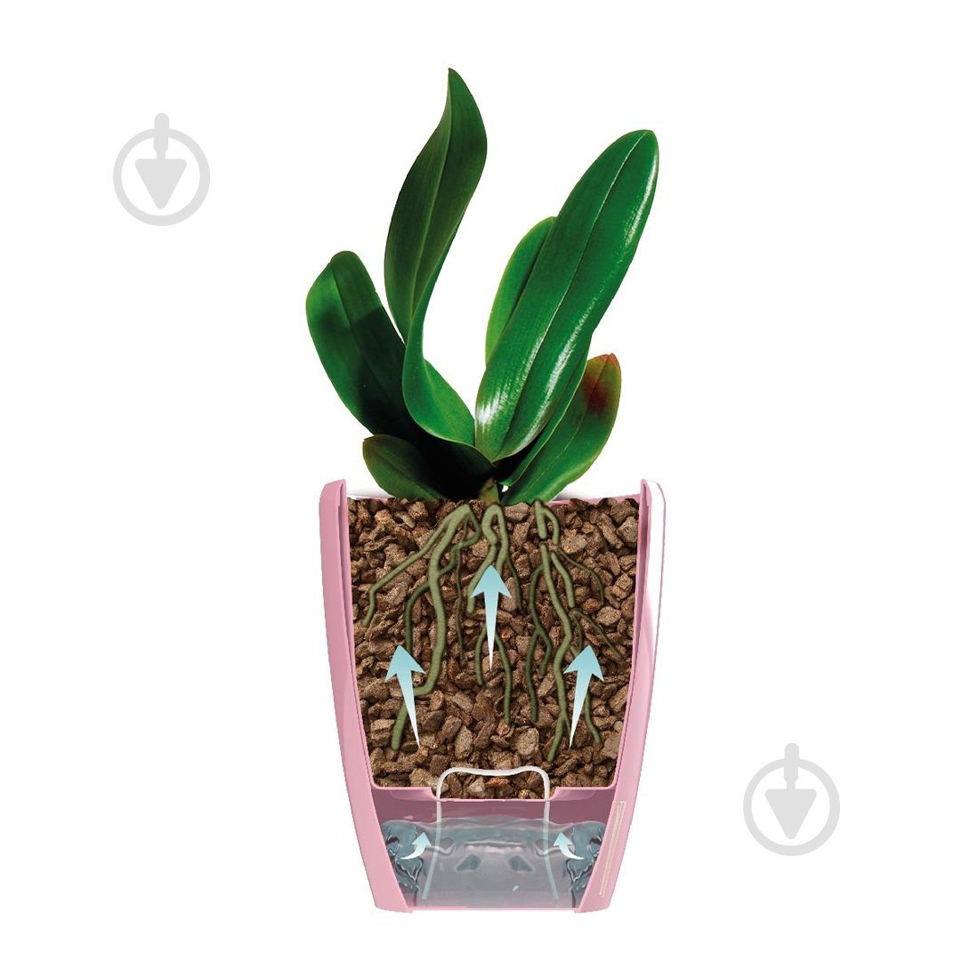 Вазон пластик Orchidea Twin круглий пісочний 1,3 л Santino (2023285) - фото 2