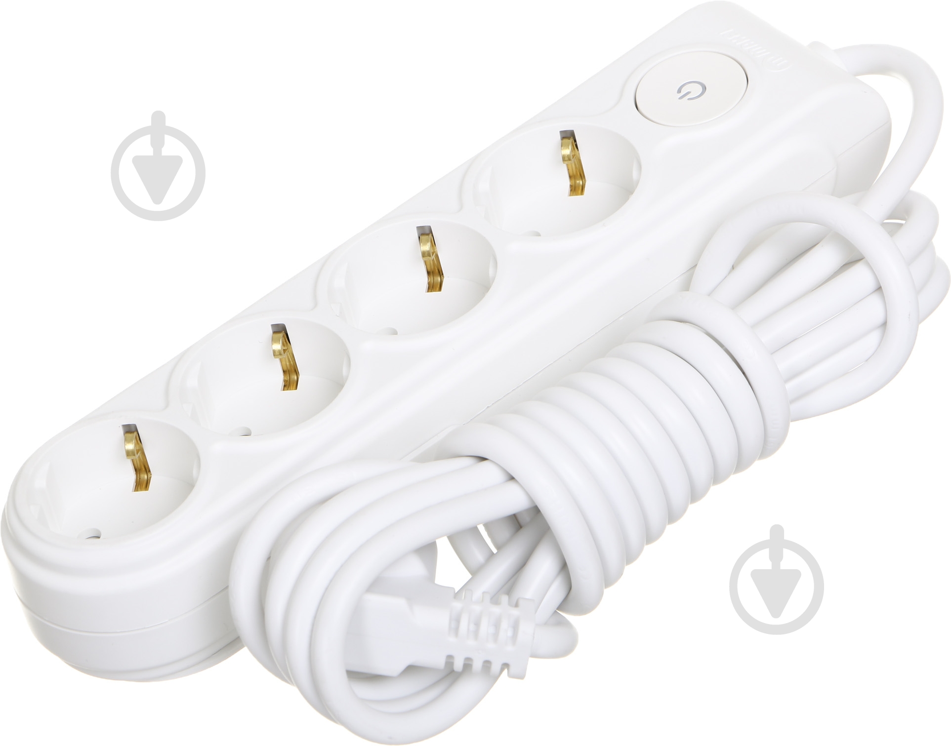 Подовжувач Makel з захистними шторками із заземленням 4 гн. білий 3 м N4310043 - фото 1