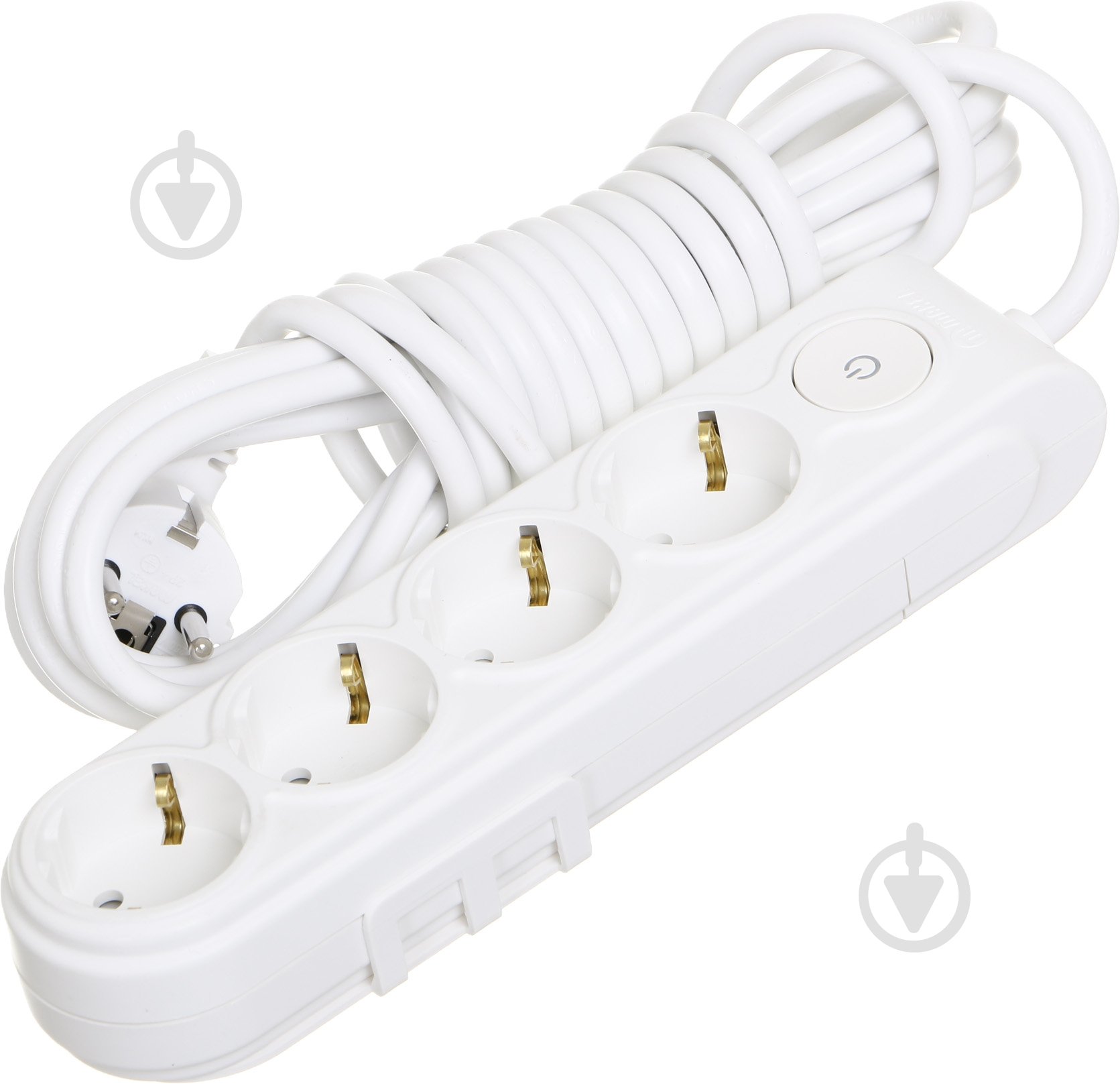 Удлинитель Makel с защитными шторками с заземлением 4 гн. белый 5 м N4310063 - фото 2