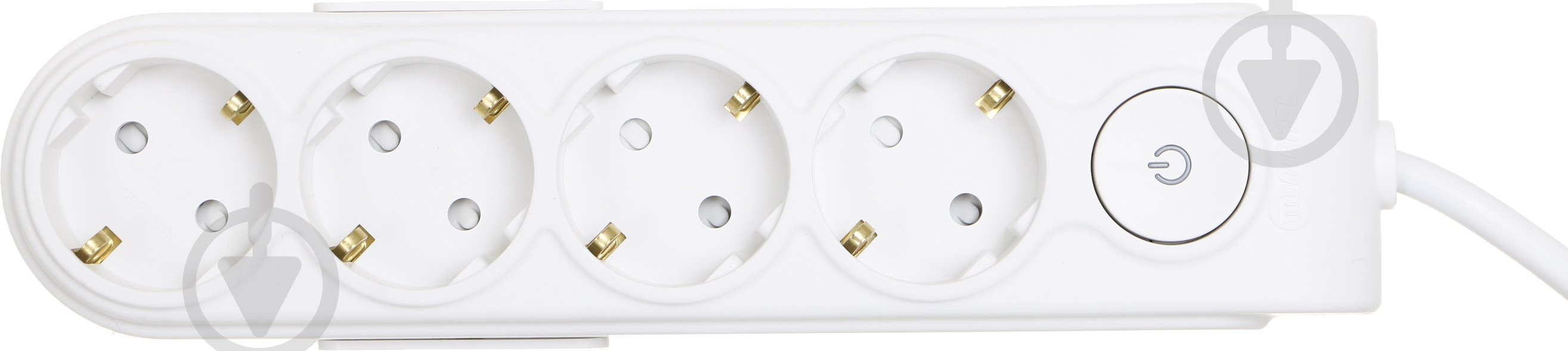 Удлинитель Makel с защитными шторками с заземлением 4 гн. белый 5 м N4310063 - фото 1