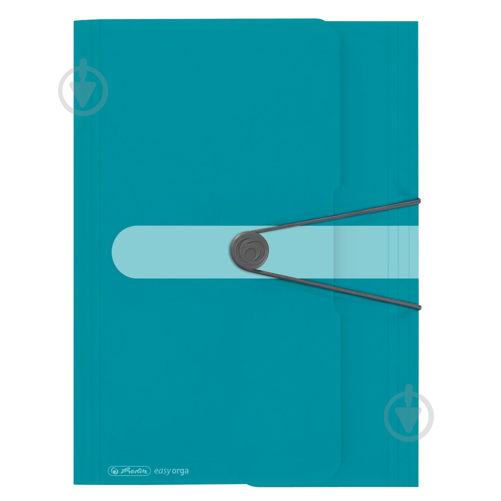Папка на резинке Colour Blocking Caribbean Turquoise А4 бирюзовая 50015900 Herlitz - фото 1