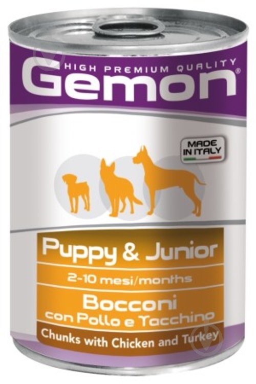 Корм для малых пород GEMON Dog Puppy & Junior Chicken/Turkey, 415 гр (курица) 415 г - фото 1