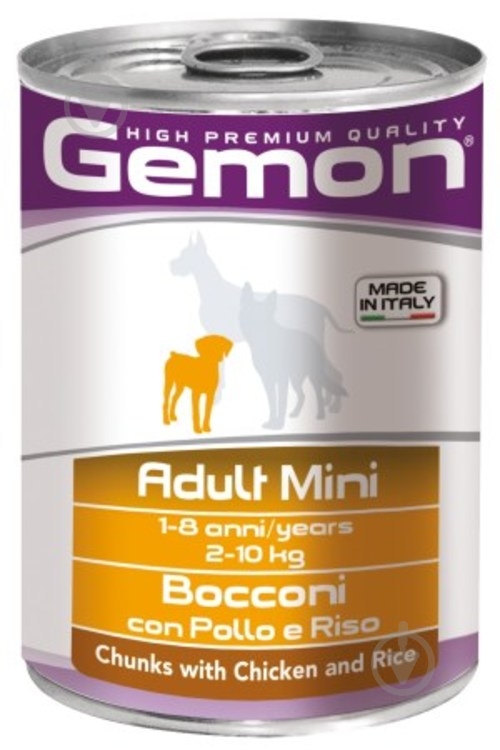 Корм для малых пород GEMON Dog Mini Adult Chic/Rice, 415 гр (курица, рис) 415 г - фото 1 Корм для малых пород GEMON Dog Mini Adult Chic/Rice, 415 гр (курица, рис) 415 г - фото 1