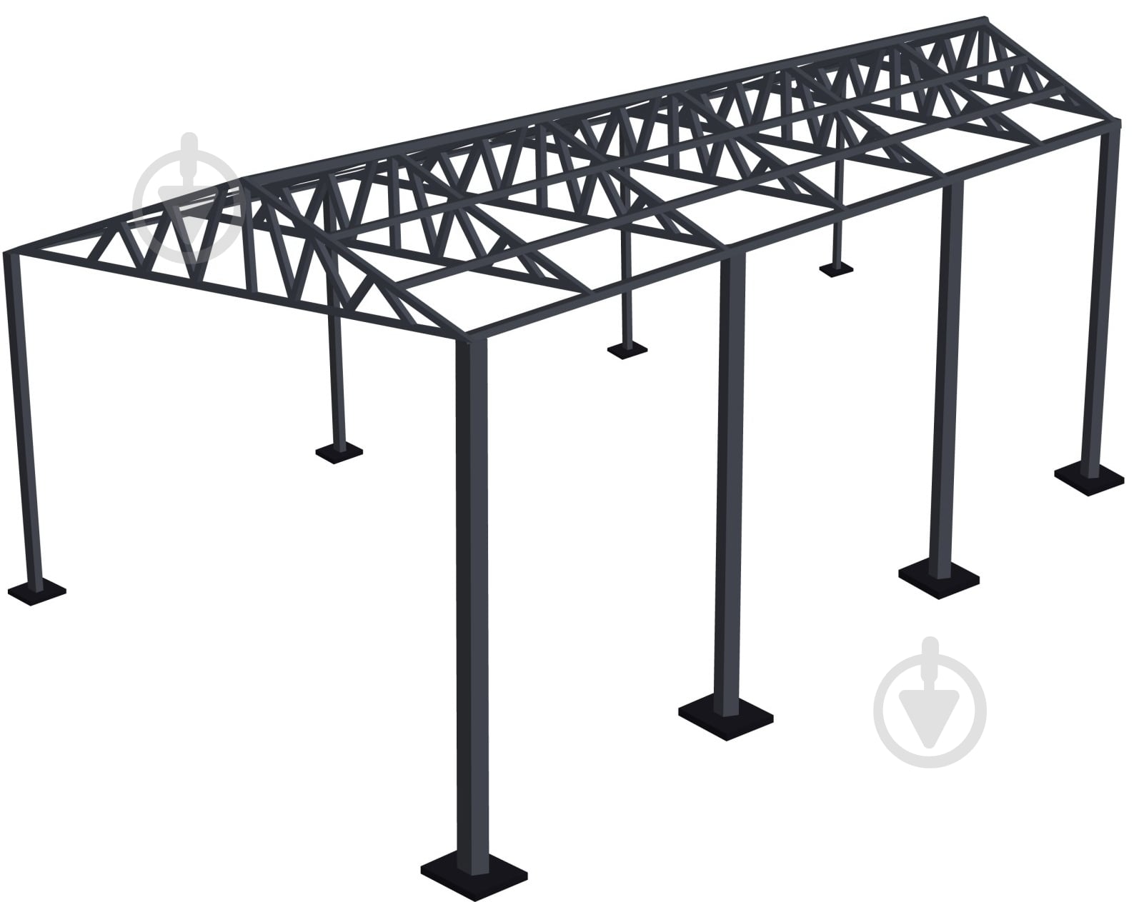 Комплект каркаса двускатного навеса 6х4 м (навес для машины) - фото 1