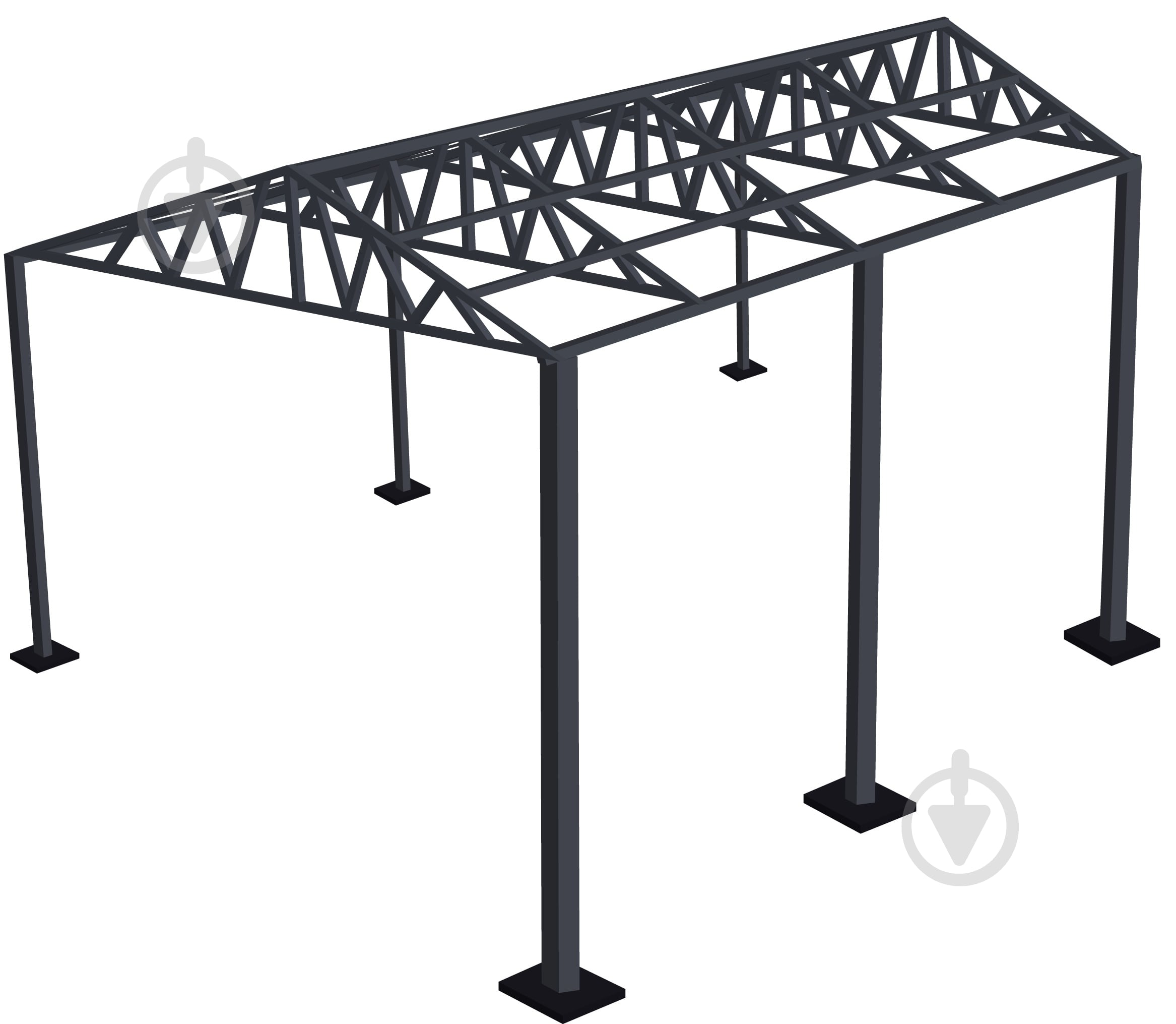 Комплект каркаса двускатного навеса 4х4 м (навес для машины) - фото 1