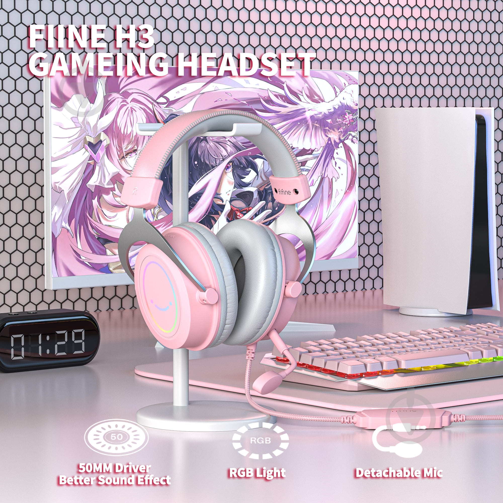 Наушники FIFINE H3P pink (H3P) - фото 4