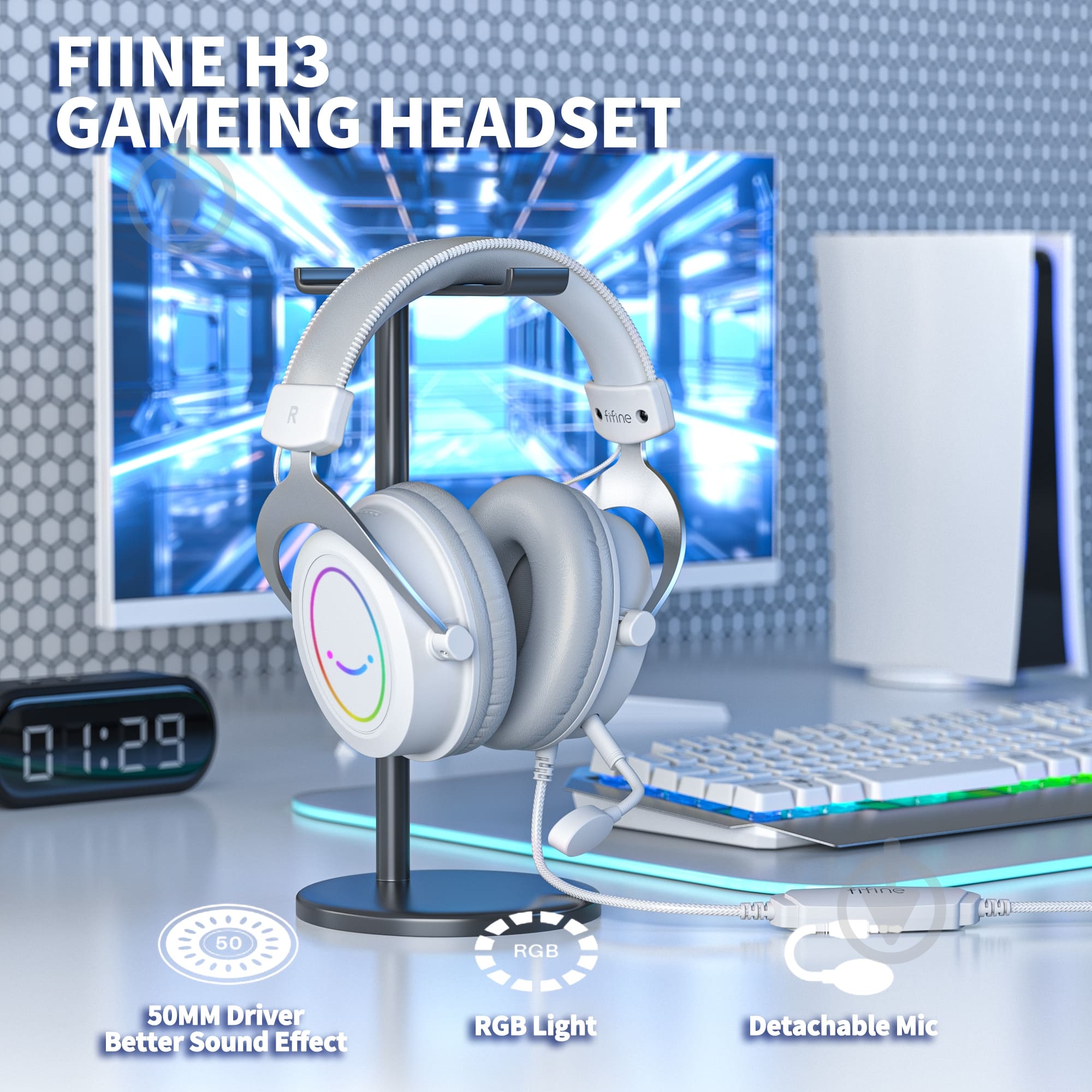 Гарнитура игровая FIFINE H3W white (H3W) - фото 4