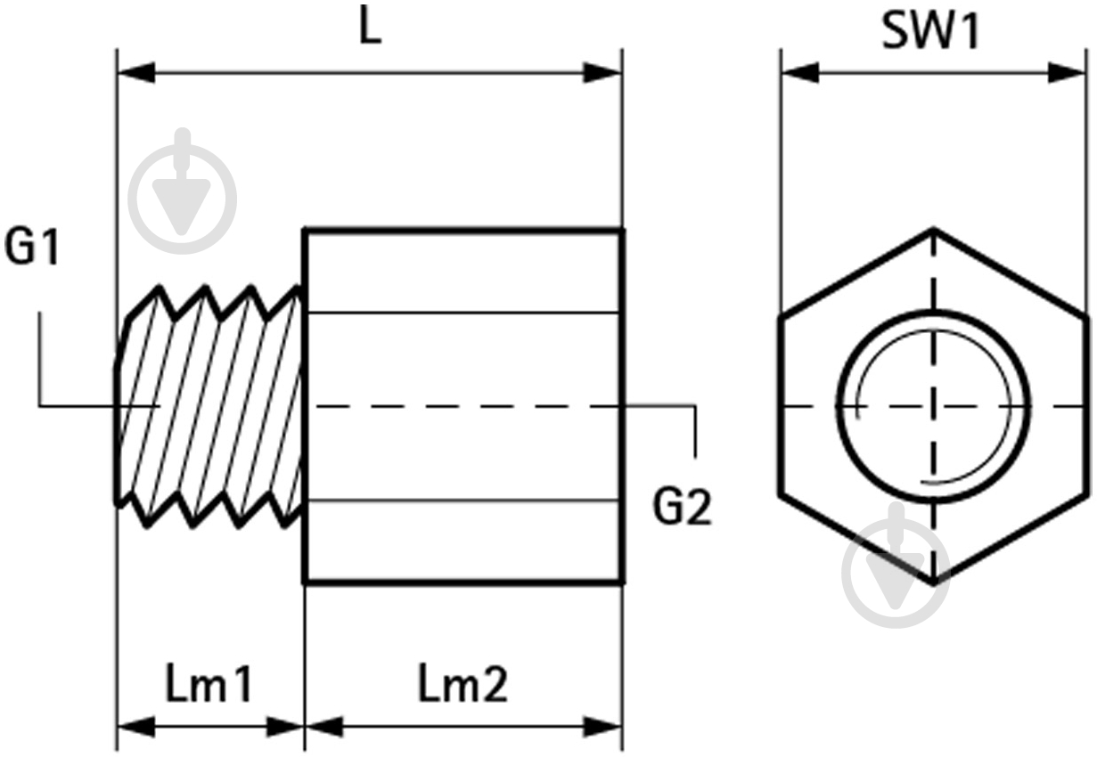 Переходник BIS MAxFE М8хM10 2 шт - фото 3