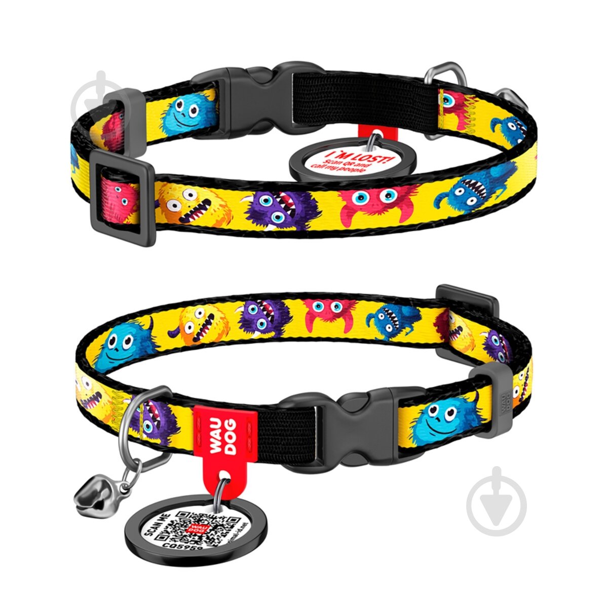 Ошейник Waudog Nylon рисунок "Мохнатые монстры" пластиковый фастекс XS Ш10 мм Д20-30 см - фото 1 Ошейник Waudog Nylon рисунок "Мохнатые монстры" пластиковый фастекс XS Ш10 мм Д20-30 см - фото 1