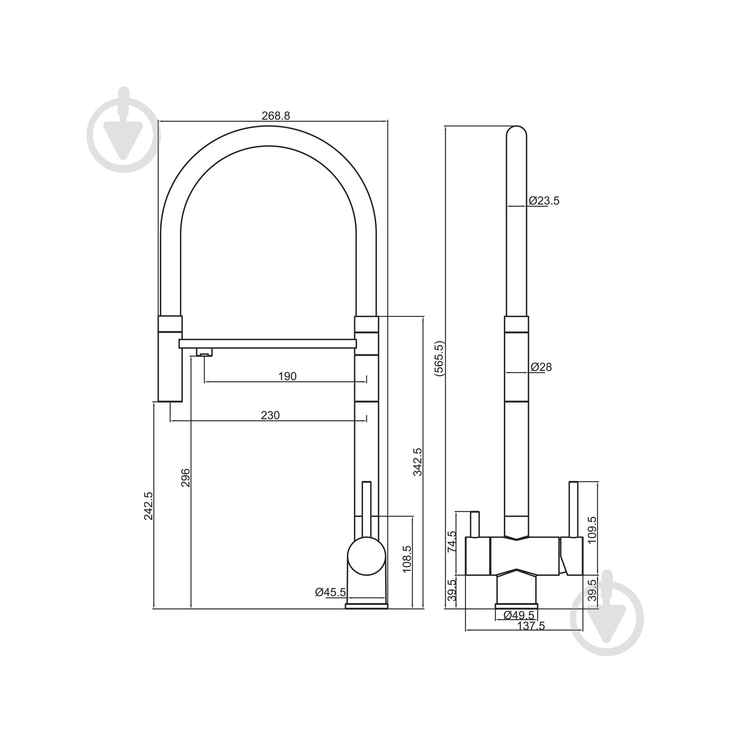 Смеситель для кухни FADO S.r.l MIX01601C с подключением к фильтру Crater - фото 2