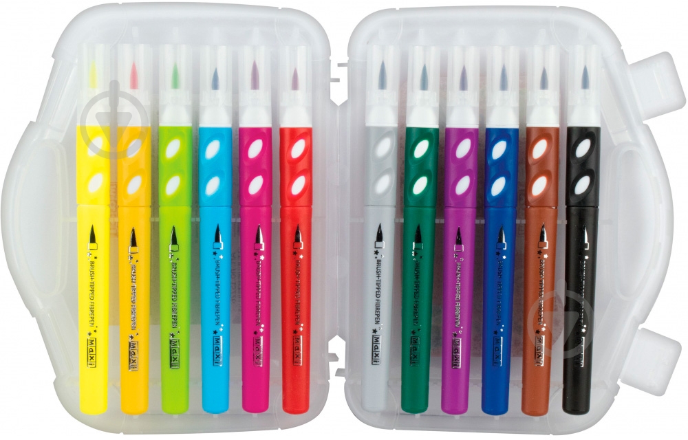 Фломастеры-кисточки Jumbo 12 цветов Maxi - фото 2