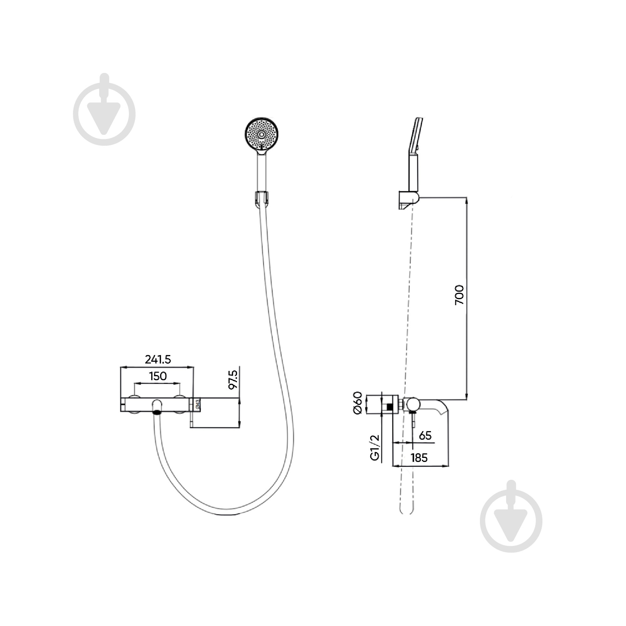Смеситель для ванны FADO S.r.l в комплекте Lira матовый золотой MIX0702G - фото 2 Смеситель для ванны FADO S.r.l в комплекте Lira матовый золотой MIX0702G - фото 2