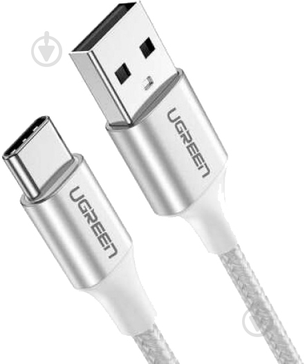 Кабель UGREEN US288 USB -Type-C Cable Aluminum Braid 1 м white (60131) - фото 2 Кабель UGREEN US288 USB -Type-C Cable Aluminum Braid 1 м white (60131) - фото 2
