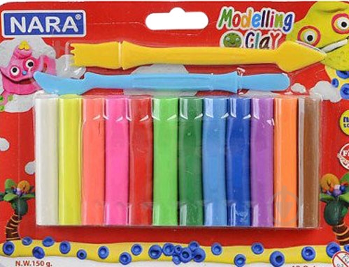 Пластилин 12 цветов 2 стека NARA - фото 1