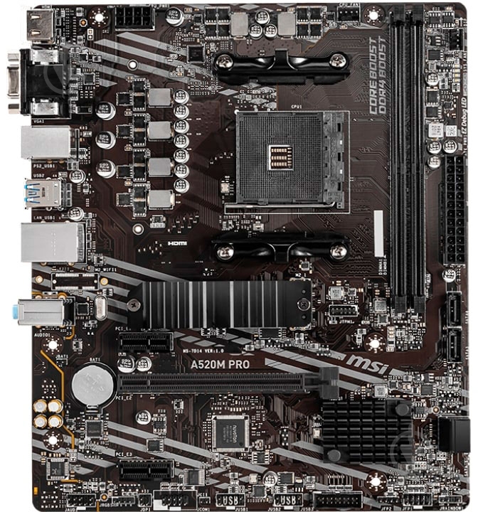 Материнская плата MSI 911-7D14-020 (Socket AM4, AMD A520, micro ATX) - фото 1