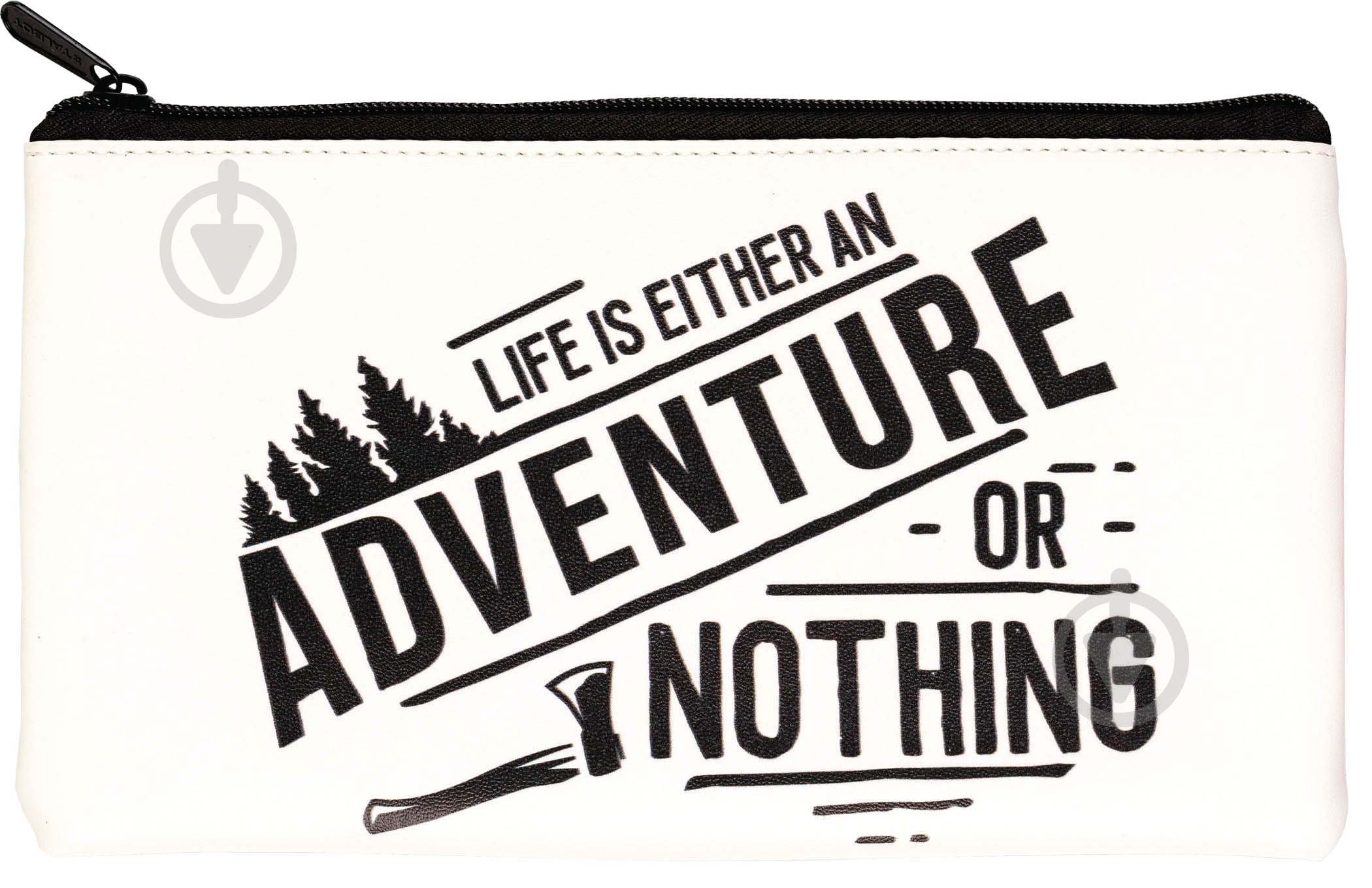 Папка на молнии Life either adventure or nothing А6+ 80438 Centrum белый с рисунком - фото 1 Папка на молнии Life either adventure or nothing А6+ 80438 Centrum белый с рисунком - фото 1