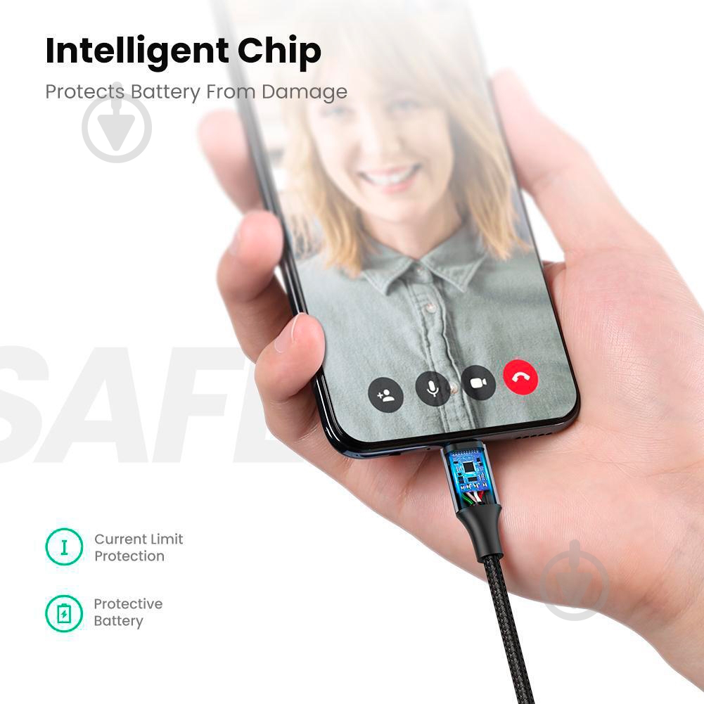 Кабель UGREEN USB - Micro USB Cable Aluminum Braid 5V2.4A 2 м black (60148) - фото 5