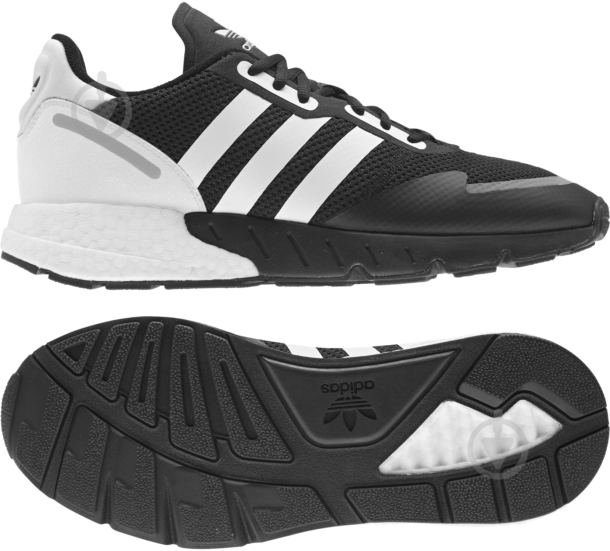 Кроссовки мужские демисезонные Adidas ZX 1K BOOST FX6515 р.44 2/3 черно-белые - фото 6