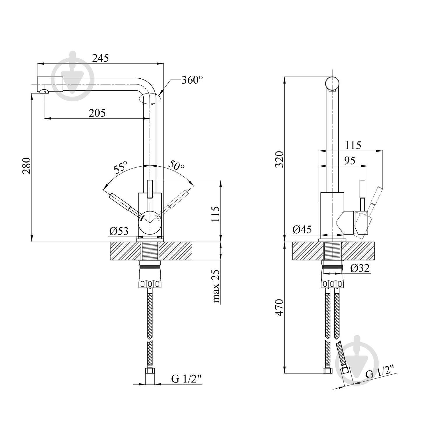 Змішувач для кухні Kroner KRP Edelstahl Klassisch - ESG034 - фото 3 Змішувач для кухні Kroner KRP Edelstahl Klassisch - ESG034 - фото 3