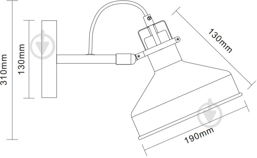 Бра Camelion WML-425 C71 1x40 Вт E27 білий/хром - фото 2