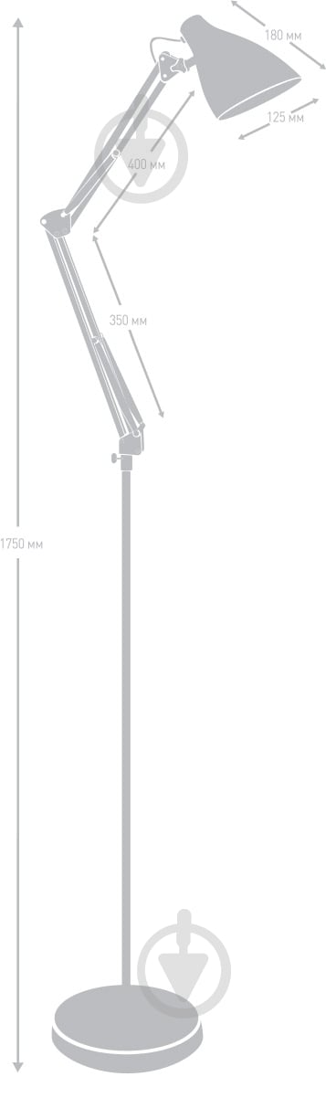 Торшер Camelion KD-332 C01 40 Вт E27 белый - фото 2