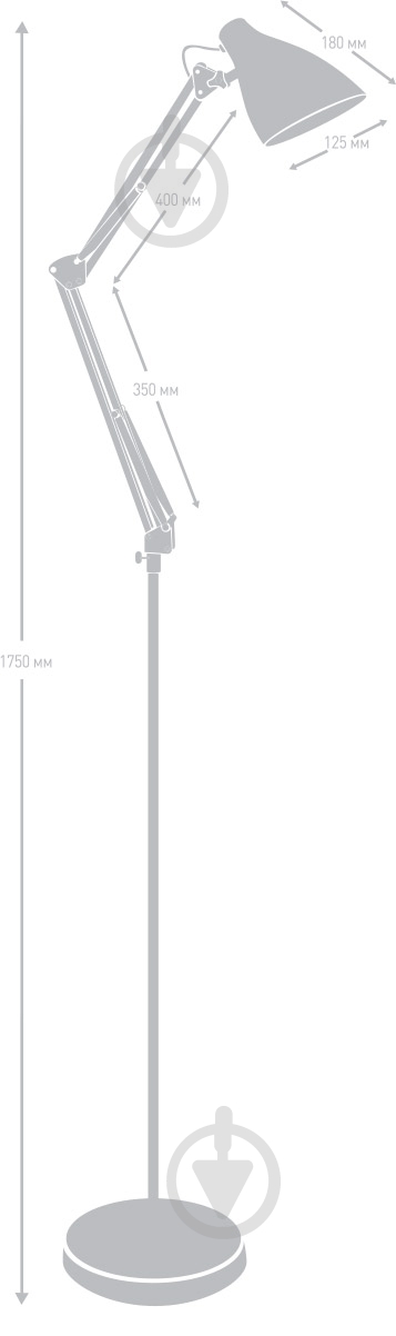 Торшер Camelion KD-332 C02 40 Вт E27 черный - фото 3