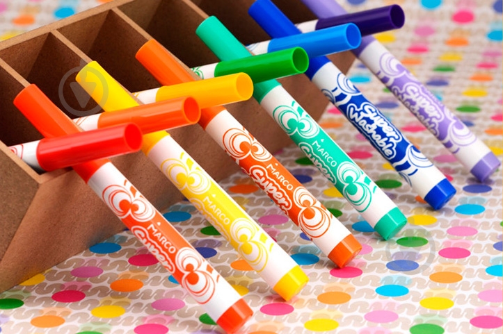 Набор фломастеров Super Washable Jumbo 36 цветов 1632-36CB Marco - фото 6