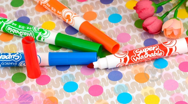 Набор фломастеров Super Washable Jumbo 36 цветов 1632-36CB Marco - фото 8