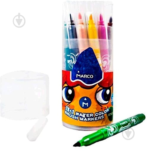 Набор фломастеров-кистей Super Washable 21 цвет 1633-21PD Marco - фото 2