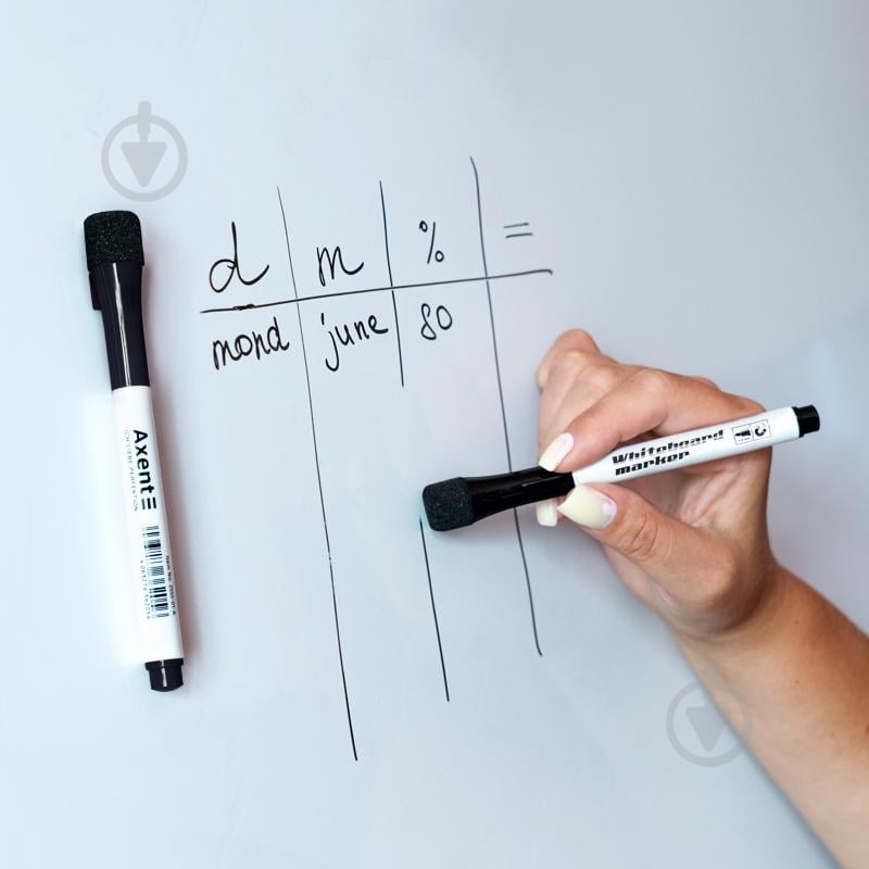 Маркер Axent Whiteboard Magnetic 1-2 мм черный 2555-01-A - фото 3