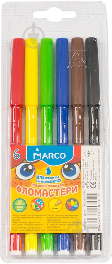 Фломастеры Super Washable 1690 - 6 Marco - фото 1