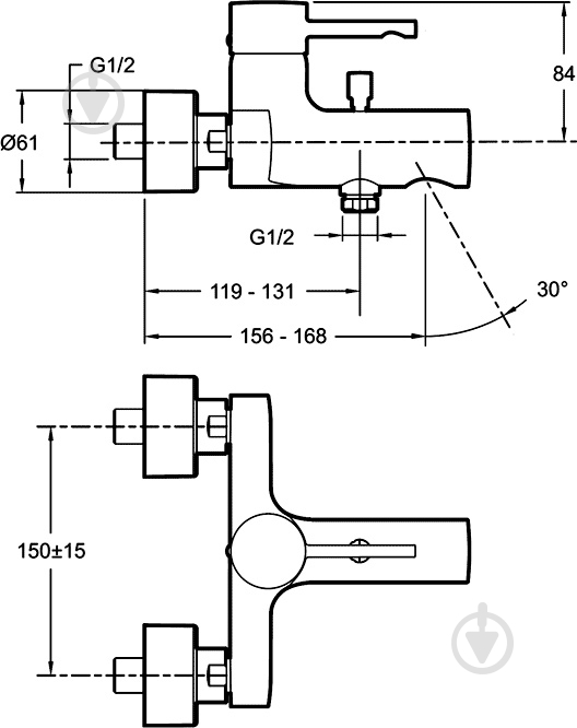 Смеситель для ванны Jacob Delafon Cuff Е45532-СР - фото 4