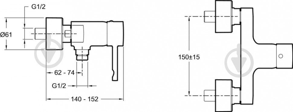 Смеситель для душа Jacob Delafon Cuff Е45533-СР - фото 3