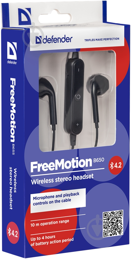 Наушники Defender FreeMotion B650 Bluetooth black (63650) - фото 2 Наушники Defender FreeMotion B650 Bluetooth black (63650) - фото 2