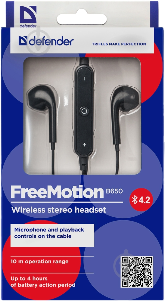 Наушники Defender FreeMotion B650 Bluetooth black (63650) - фото 3 Наушники Defender FreeMotion B650 Bluetooth black (63650) - фото 3