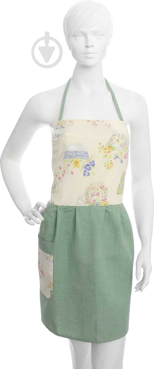 Фартук Чашечки зеленый с рисунком La Nuit - фото 1