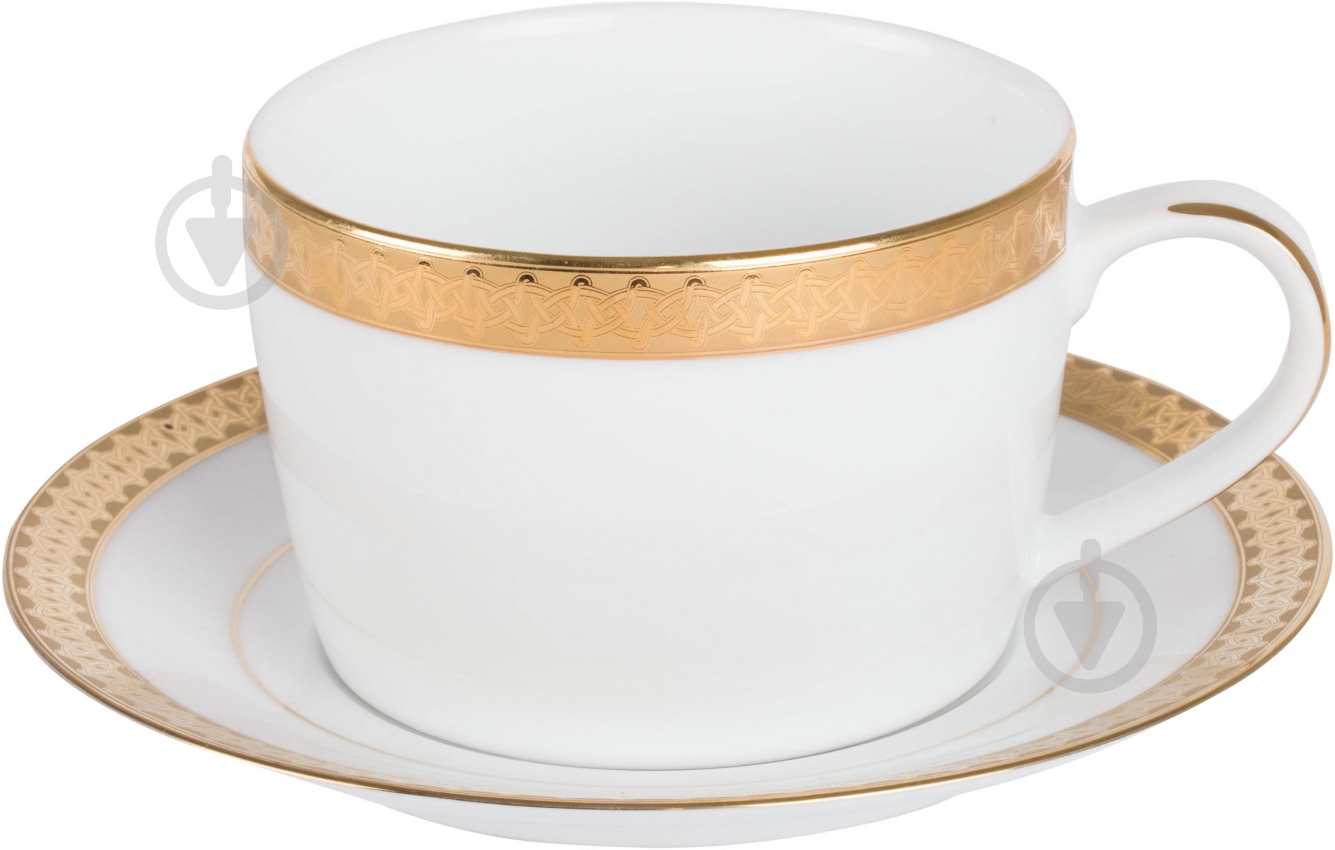Чашка с блюдцем DPL Chain Gold 360 мл - фото 1