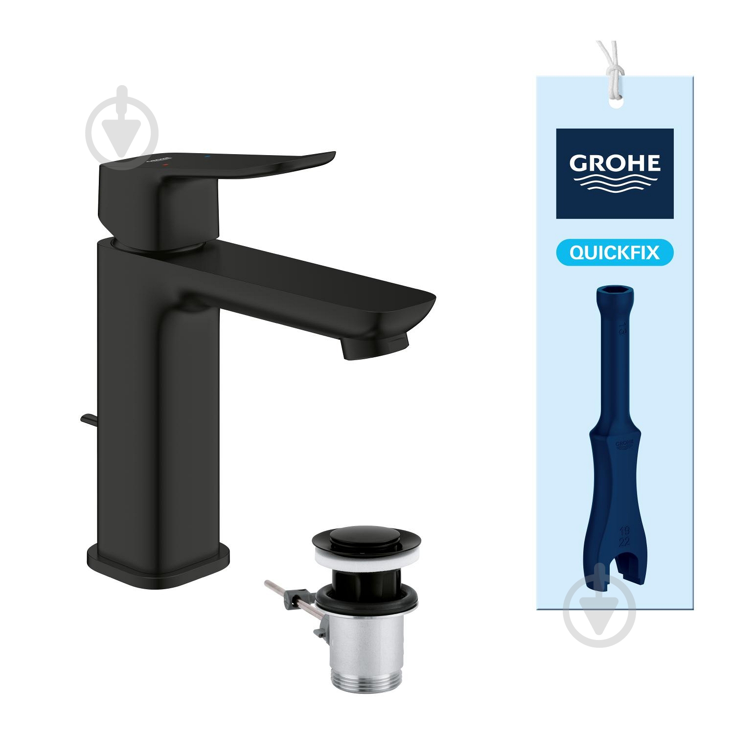 Смеситель для умывальника Grohe QuickFix Dice M-Size 1018322430 с донным клапаном - фото 11 Смеситель для умывальника Grohe QuickFix Dice M-Size 1018322430 с донным клапаном - фото 11