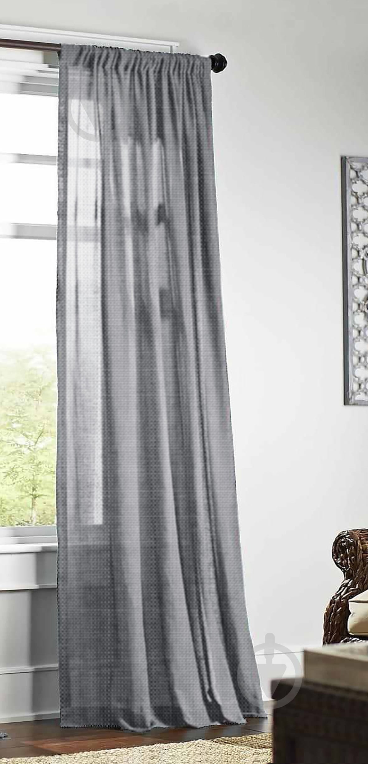 Тюль Льон Крафт 250x255 сірий Декор-ін - фото 1