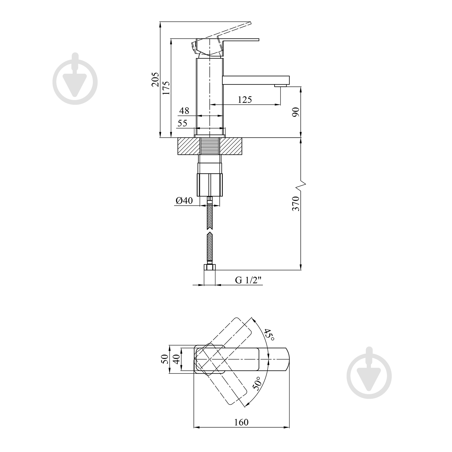 Смеситель для умывальника Kroner KRM Ems - C010 - фото 2