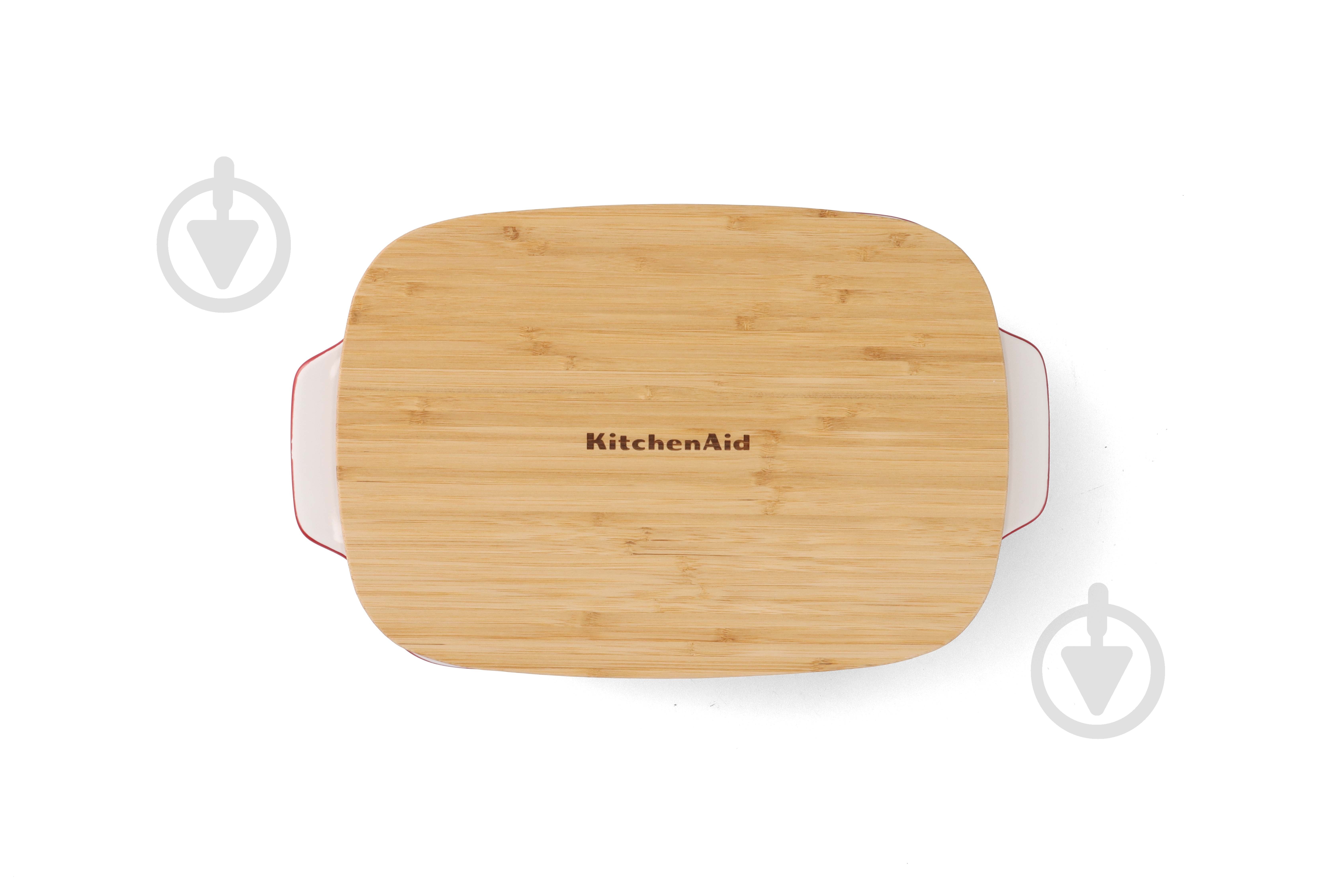 Форма для випікання з кришкою KitchenAid керамогранітна 8,8х24,8х40,4 см, 3,8 л червоний (CC006108-001) - фото 6