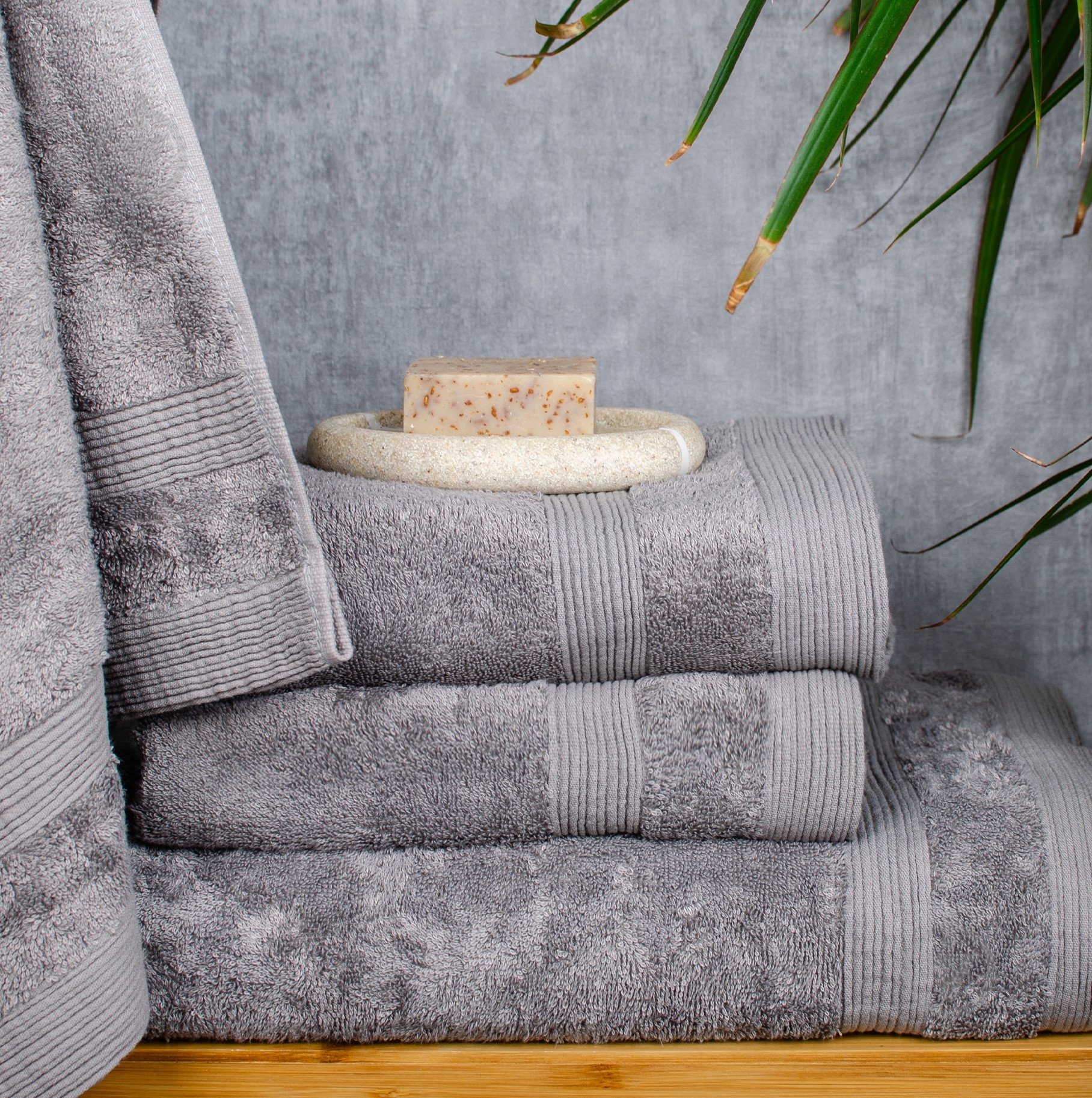 Рушник махровий BAMBOO 70x140 см темно-сірий BILTEX - фото 3