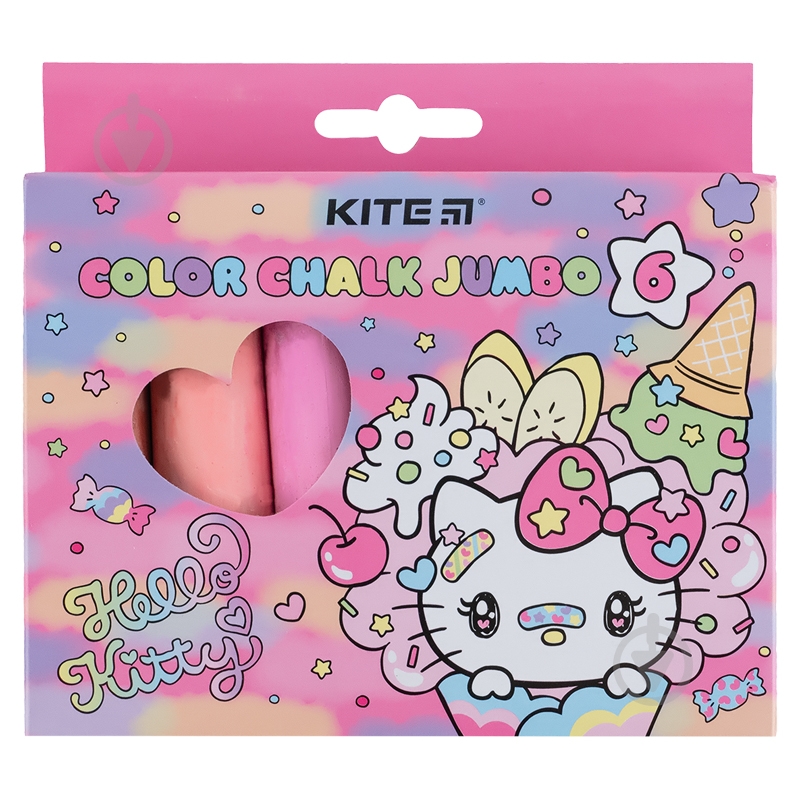 Мел цветной Jumbo 6 цветов HK KITE - фото 1