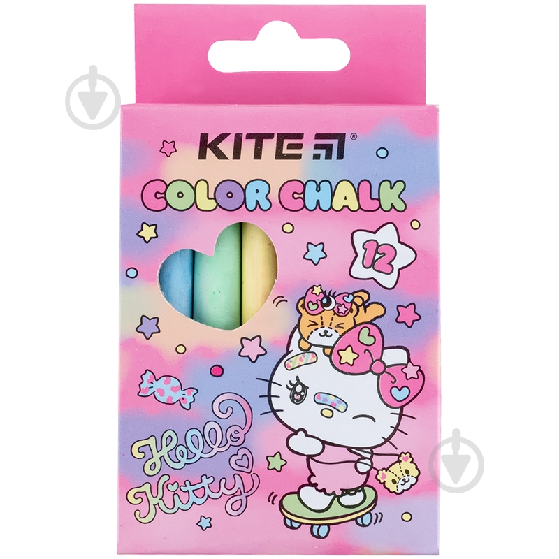 Мел цветной 12 шт. HK KITE - фото 1