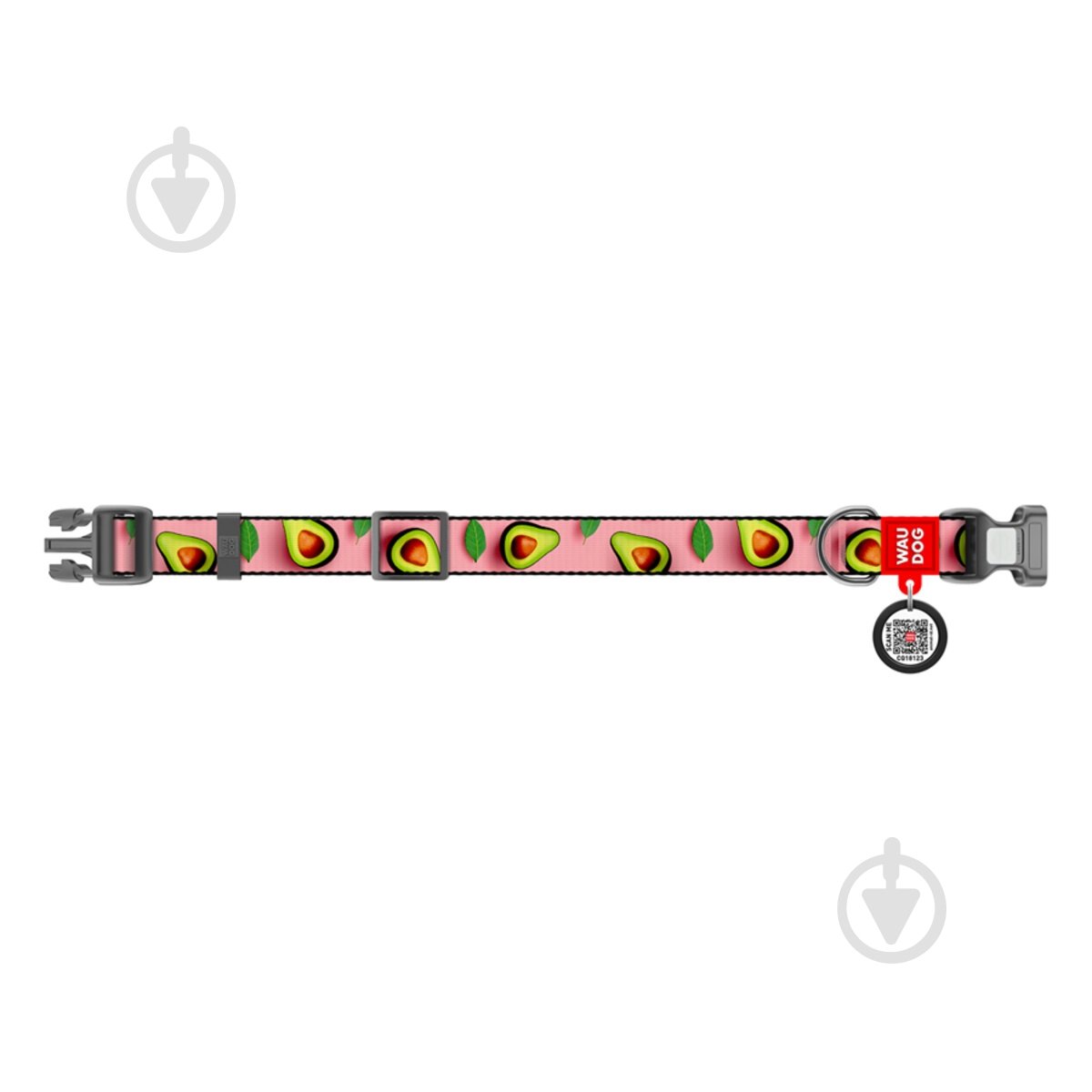 Нашийник Waudog Nylon малюнок "Авокадо на рожевому" пластиковий фастекс S Ш15 мм Д25-35 см - фото 3